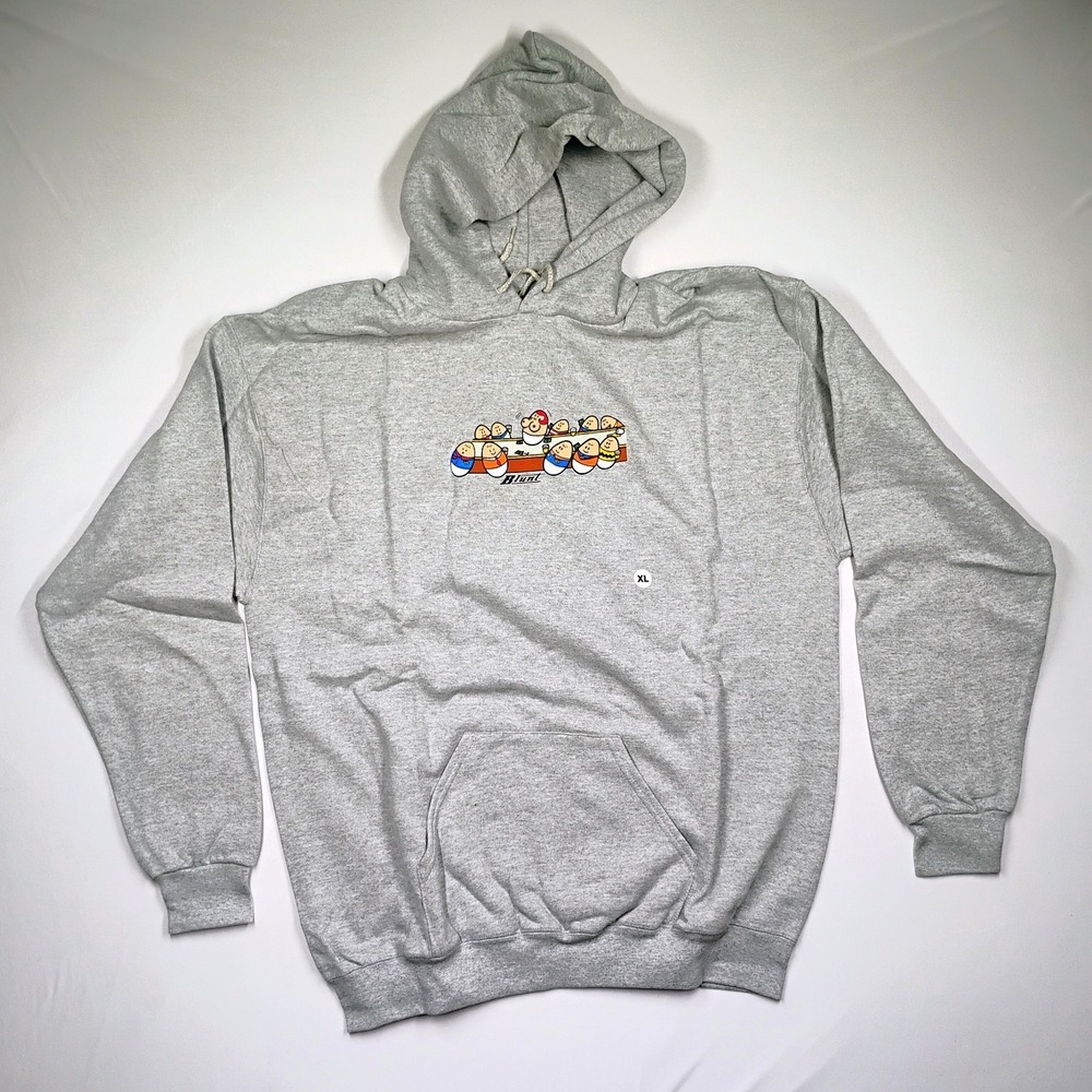 Blunt Skateboards Gray Graphic Sweatshirt Hoodie Men's Size XL VTG 1990's NOS